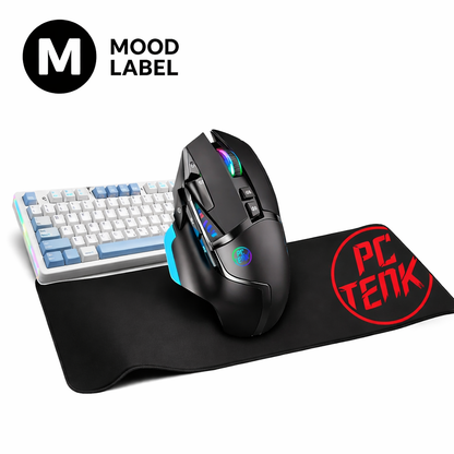Complete Gaming Setup Bundle - WK87 Wireless Keyboard + XM92B RGB Mouse + Extended Mousepad