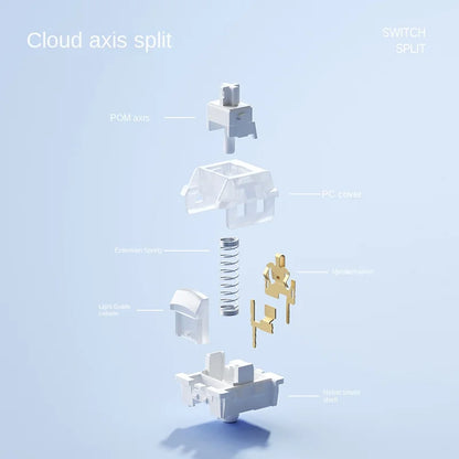 Weikav Flow Cloud Axis HIFI Mahjong Sound Linear Hot Black Switch Silky Smooth Feel Light Guide Column Design Keyboard