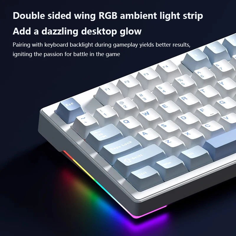 Gaming keyboard with RGB lighting on a dark background