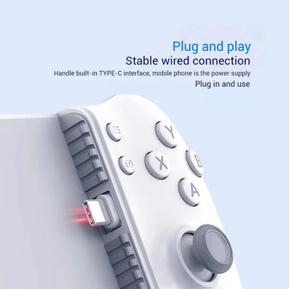 Control joystick with TYPE-C interface on a light blue background