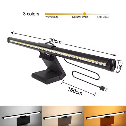 LED strip light with dimensions and color options on a white background