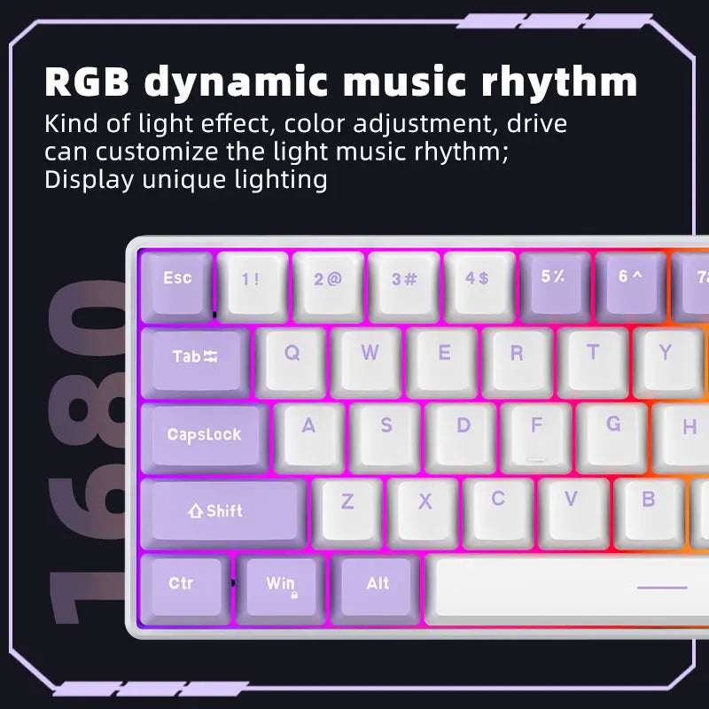 Keyboard with RGB lighting effects on a black background