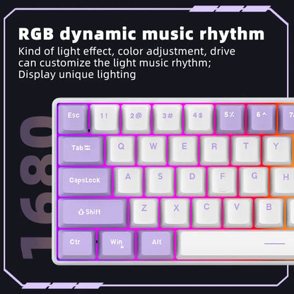 Keyboard with RGB lighting effects on a black background