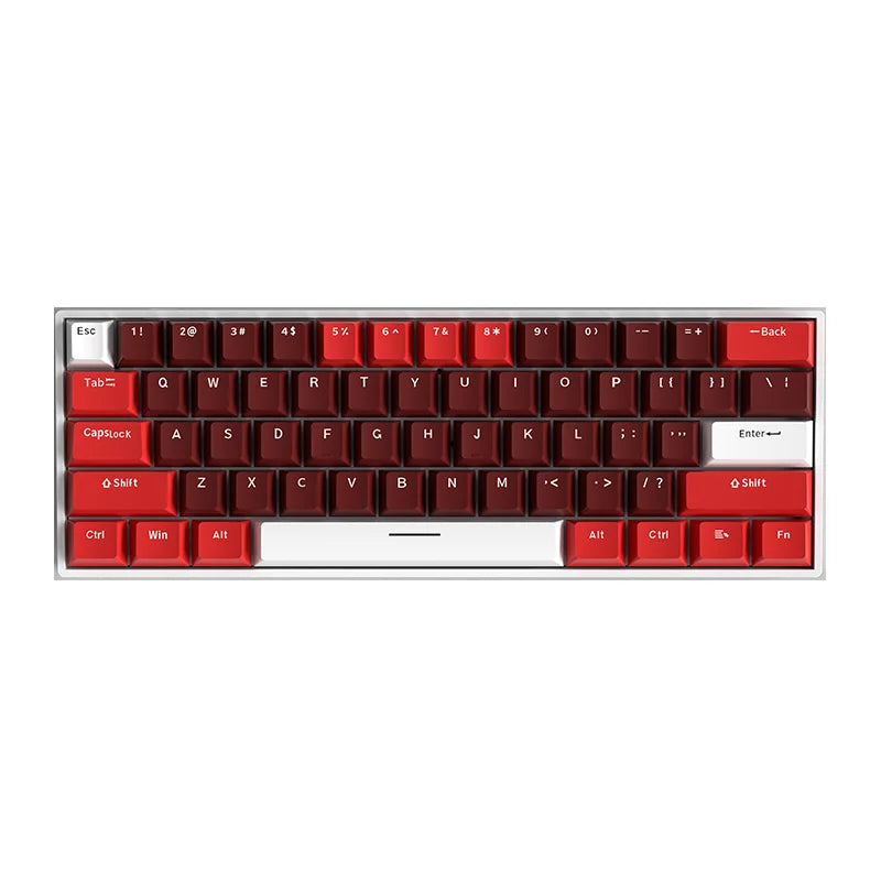 Red keyboard with white frame on a white background
