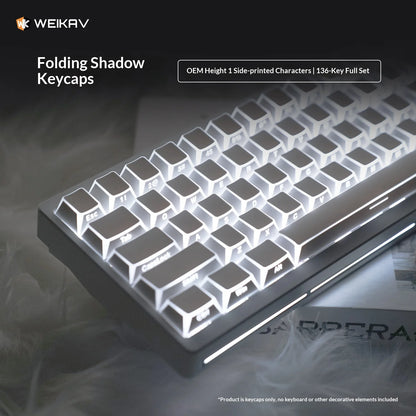 WEIKAV folding shadow keycaps set on a dark background