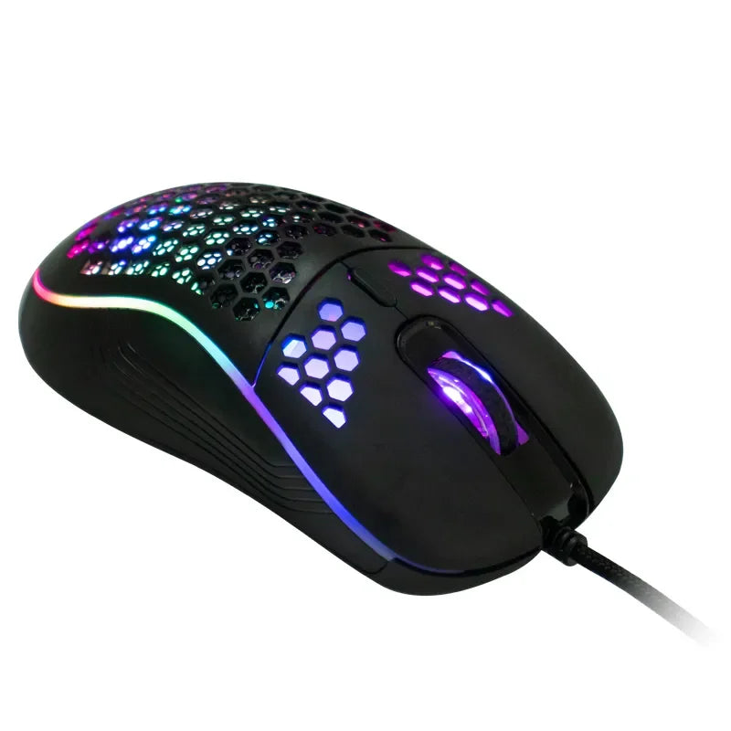 Gaming mouse with RGB lighting on a white background