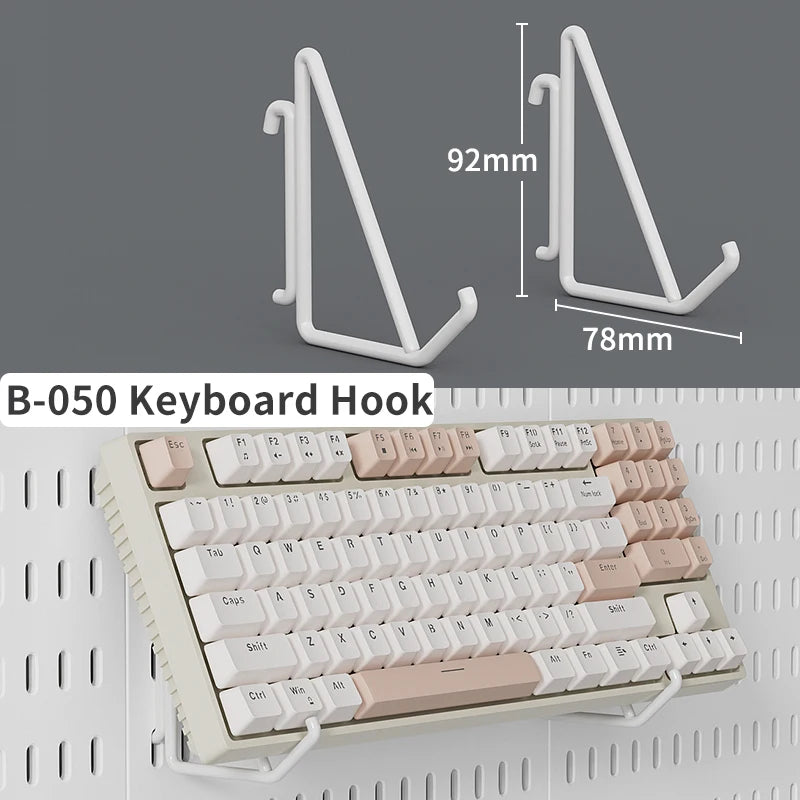 Keyboard hook with a keyboard on a gray background