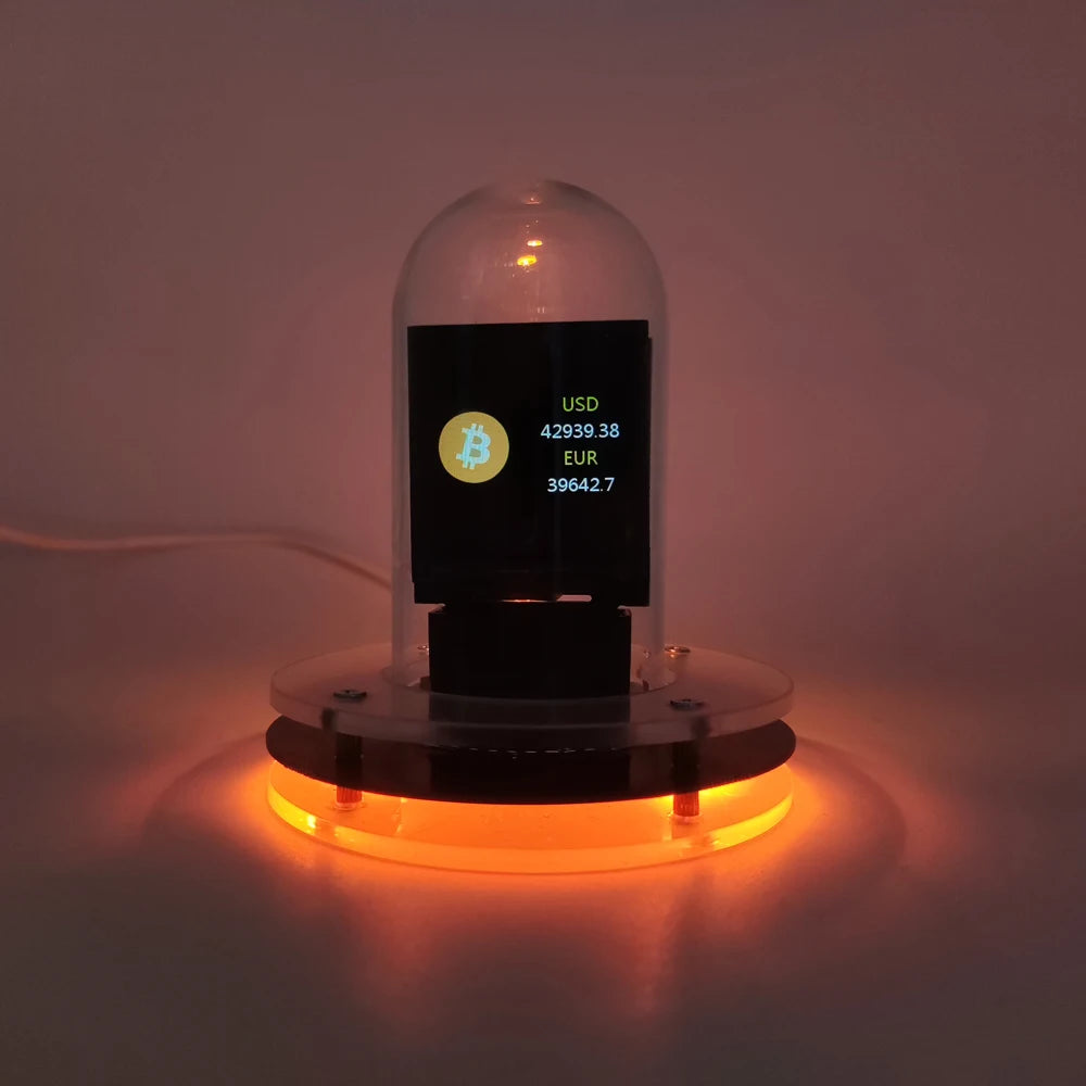 Bitcoin Price Tracker Clock - Nixie Tube Style WiFi Weather Station with RGB Lights & DIY Animations