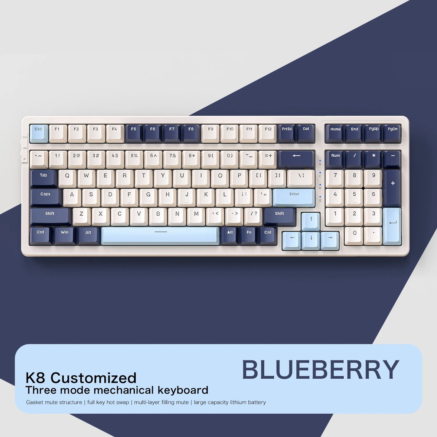 K8 100-Key Wireless Mechanical Keyboard - Tri-Mode, Hot-Swappable, Gasket Mount