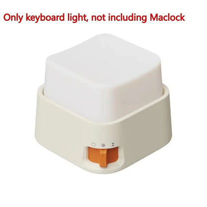 White keyboard light on a white background with text indicating it's only for keyboard lights and not including Maclock.