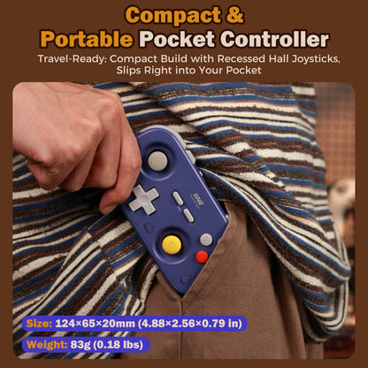 IINE Pocket Retro Game Controller - Hall Effect, 1000Hz, Portable Mini Gamepad