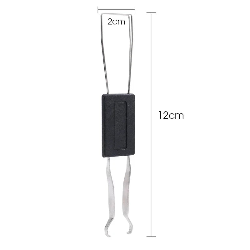 Measurement chart of a black rectangular object with white strings on a white background
