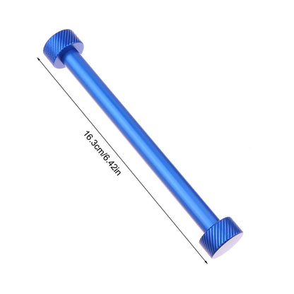 Blue cylindrical tool with hexagonal head on a white background