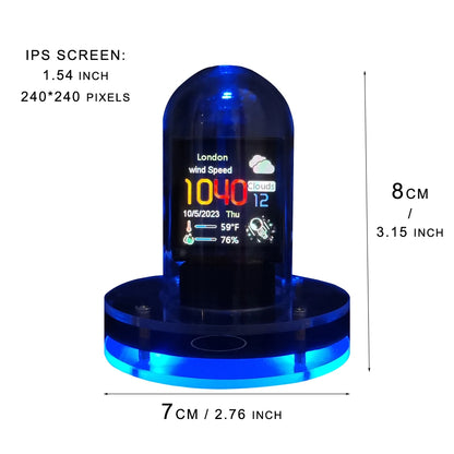 Bitcoin Price Tracker Clock - Nixie Tube Style WiFi Weather Station with RGB Lights & DIY Animations