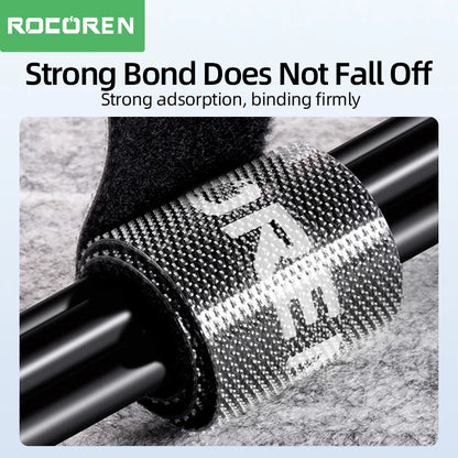 Text 'Strong Bond Does Not Fall Off' with a product showing strong adhesion on a surface, featuring the brand 'ROCOREN'.