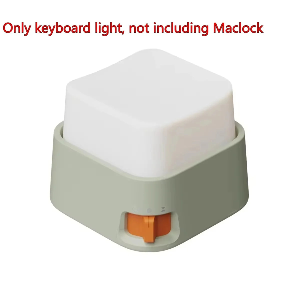 Hexagonal keyboard light with white top and gray base on a white background
