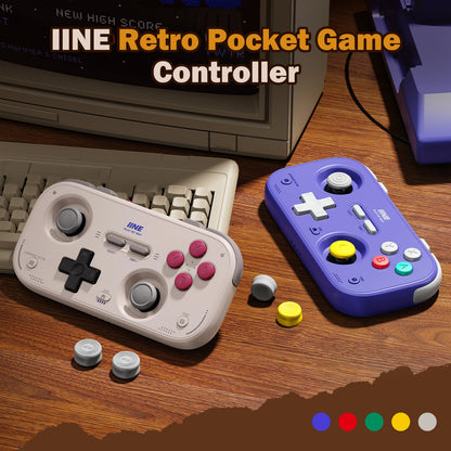 IINE Pocket Retro Game Controller - Hall Effect, 1000Hz, Portable Mini Gamepad