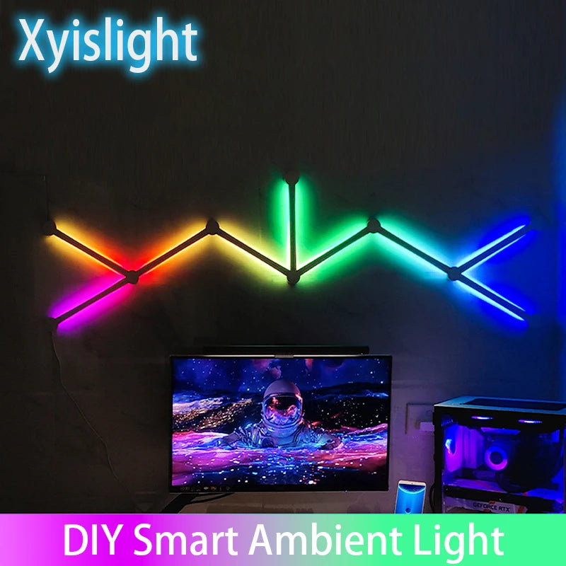 Modular RGB Smart Wall Light - DIY Hexagon Gaming Room Lights