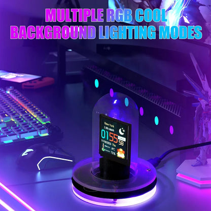 Bitcoin Price Tracker Clock - Nixie Tube Style WiFi Weather Station with RGB Lights & DIY Animations