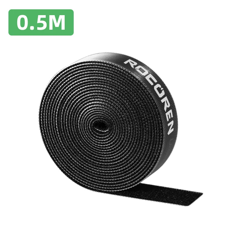 Roll of black tape with 'Rocuren' branding on a white background