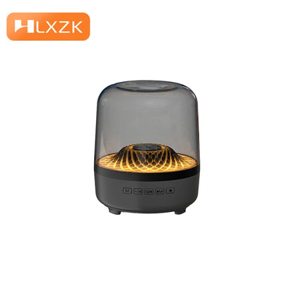 Decorative lamp with glowing interior on a white background, featuring the HLXZK brand.