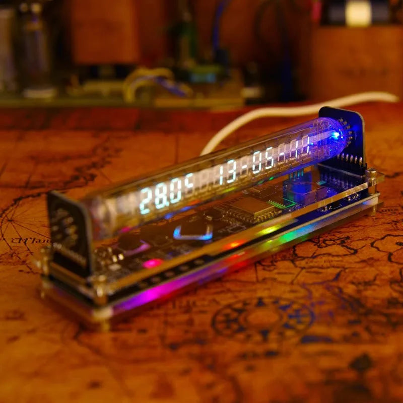 Electronic component with digital display on a world map