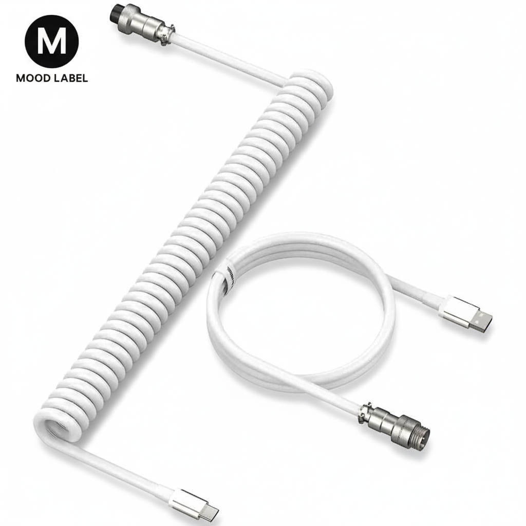 Aviator Coil Cable with Mood Label branding