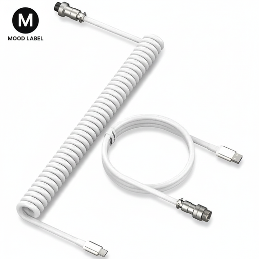 Aviator Coil Cable with Mood Label branding